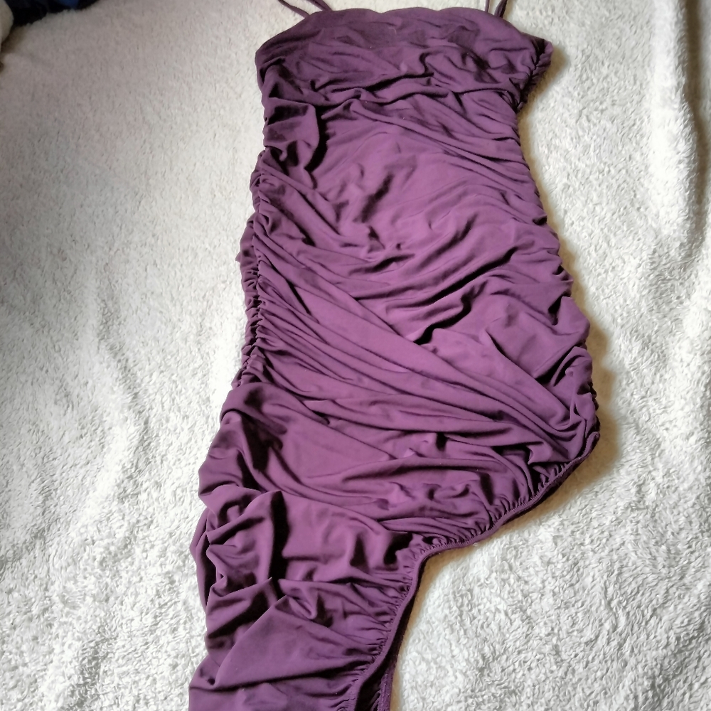 Purple asymmetrical dress